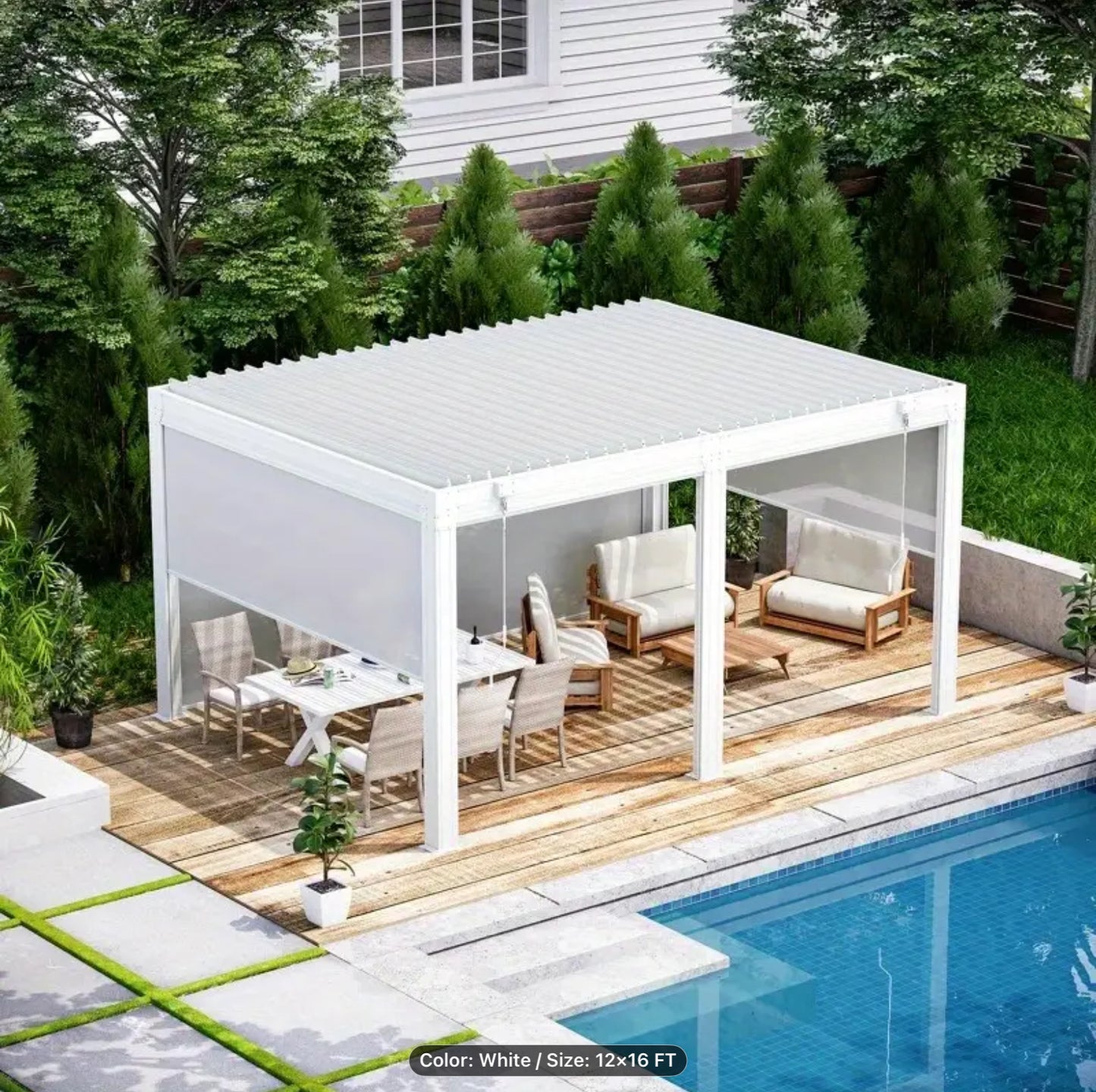 Pergola With Adjustable Shutters