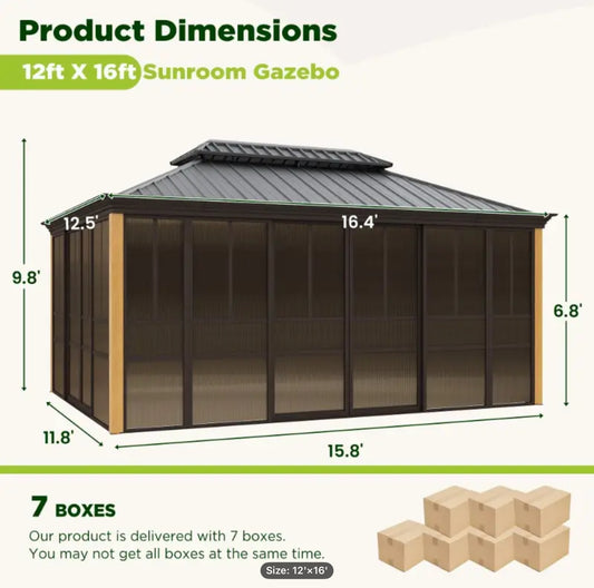 Gazebo with Sliding Screens