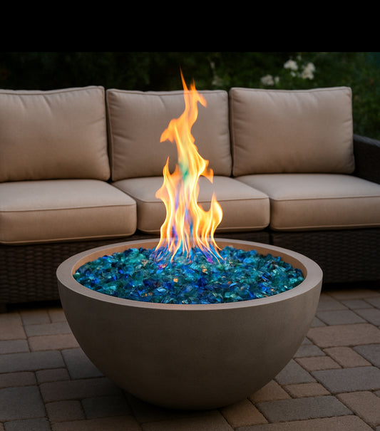 LARGE RUSTIC STONE FIRE BOWL